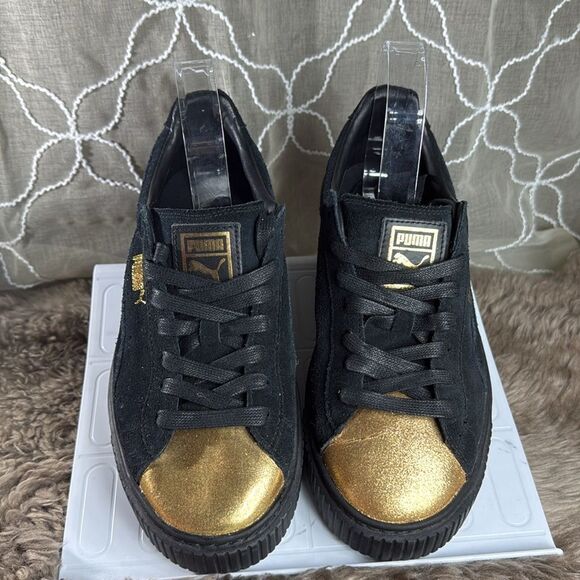 (B2) PUMA Suede Gold Platform Sneakers for Women, Size 8.5 - Picture 4 of 16